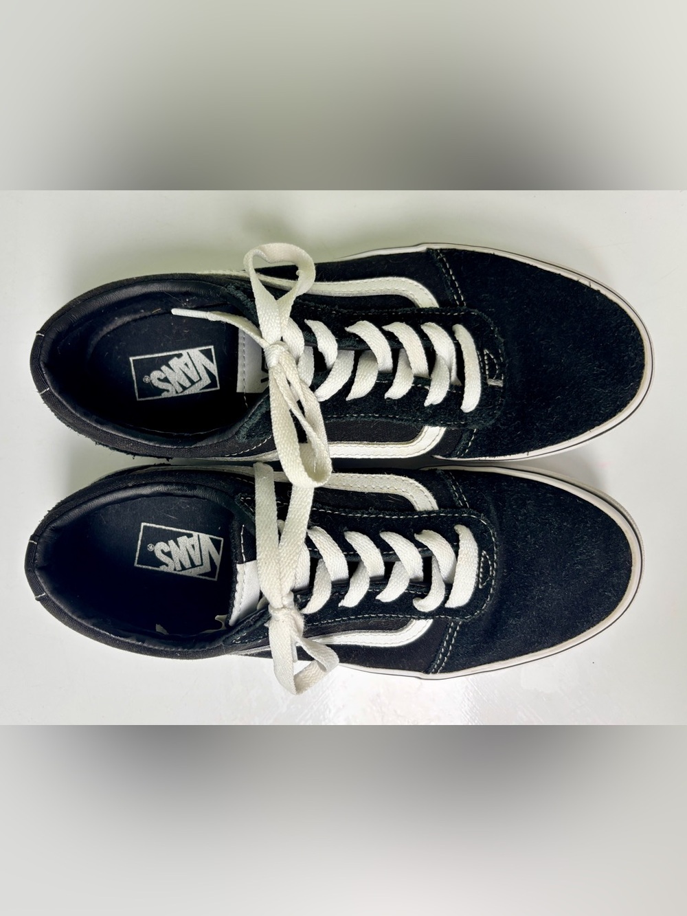 Vans Old Skool Black White Low-Top Sneakers - Size 5.5 - Picture 2 of 10